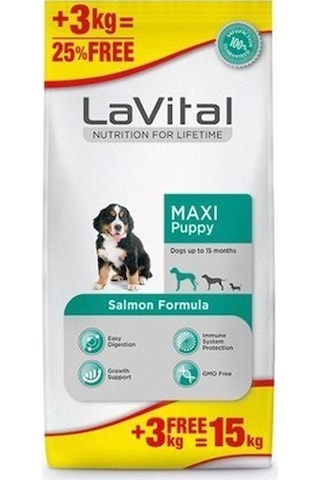 La Vital Somonlu Büyük Irk Yavru Köpek Maması 15 KG