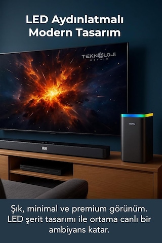 Hp Teknoloji Gelsin Hp-tv06 Soundbar, Kablosuz Ev Sinema Sistemi, 180w Toplam Güç, 100x11x7 Cm, Bluetooth Bağlantıl
