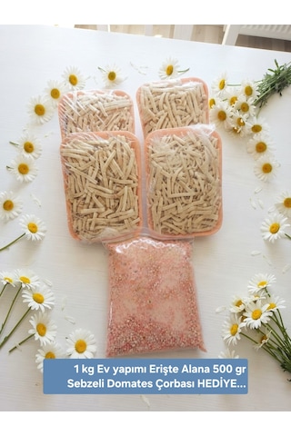 1 Kg. Erişte Yanında 500 Gr. Sebzeli Domates Çorbası Hediye