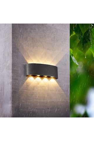 12 Watt Gün Işığı Dekoratif Işık Süzmeli Led Aplik, Modern Led Armatür, İç Ve Dış Mekan Modern Aplik Siyah