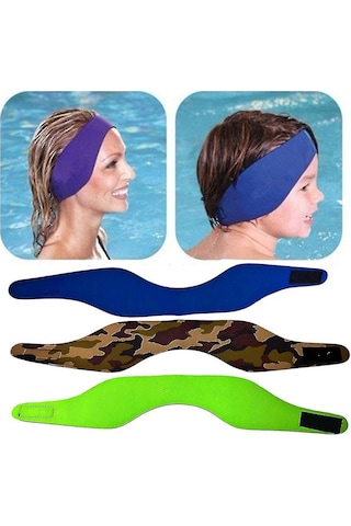 Yüzme Ve Dalış İçin Ayarlanabilir Su Geçirmez Kulak Bandı Kulak Tıkacı - Su Sporları Banyo Aksesuarları Siyah, Büyük 59 Cm