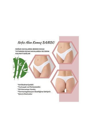 Modadua G-box 936 Bayan Bambu 3'lü String Beyaz