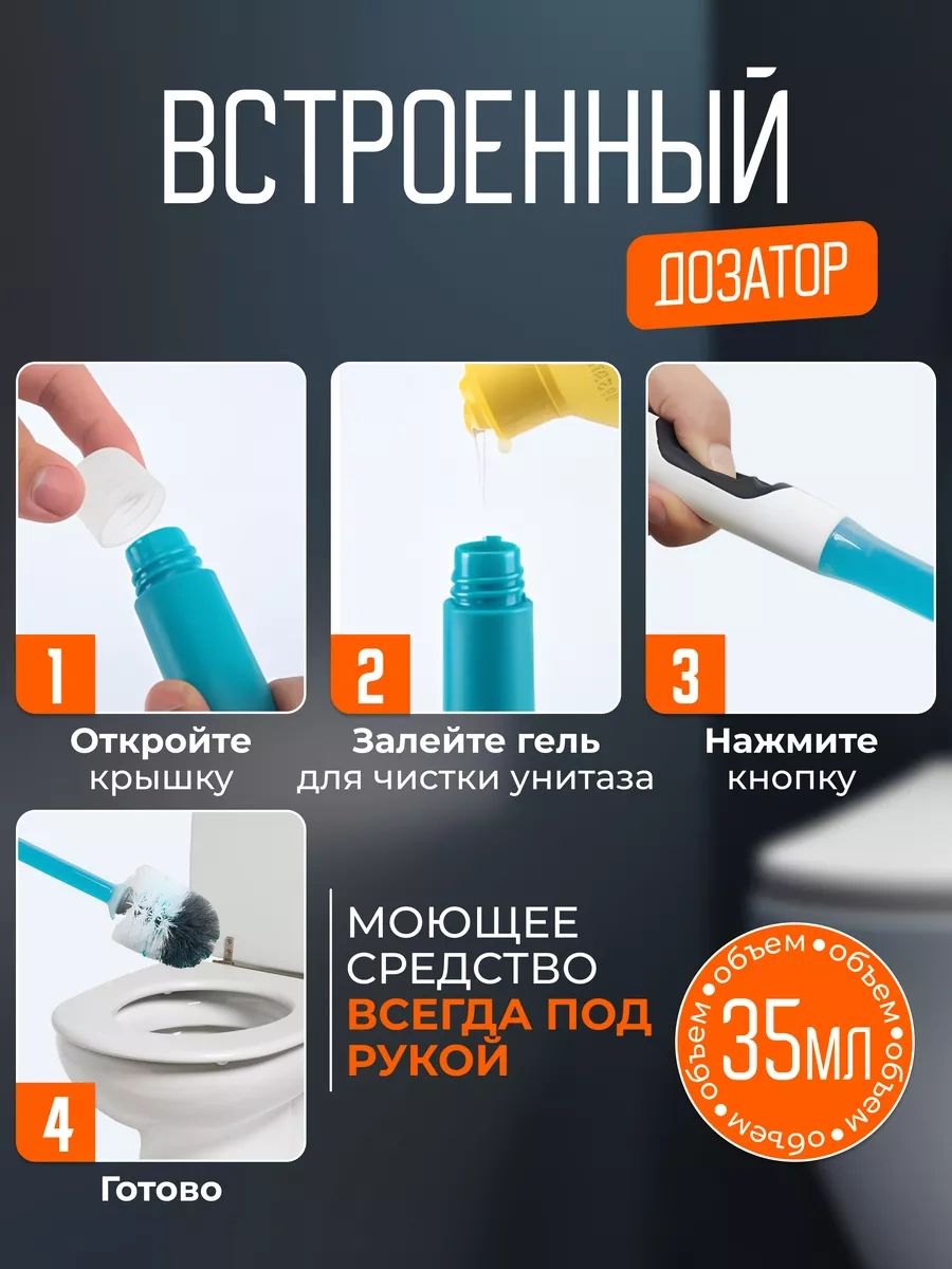 Washhome Beyaz Tabanlı Klozet Fırçası Ve Dozajlayıcı 228979882 Beyaz