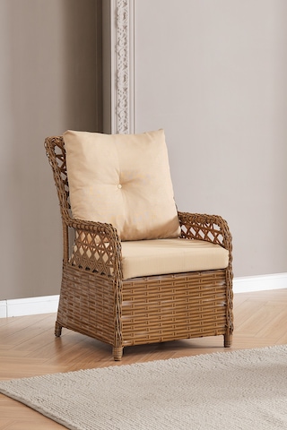 Duru 2 Kişilik Rattan Bahçe Balkon Mutfak Masa Takımı Kahve Kahverengi