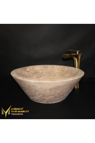 Noche Traverten V Model Çanak Lavabo