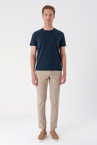Efor Slim Fit Bisiklet Yaka Sıva Dokuma Pamuklu Lacivert Tişört Ts 882 Lacivert