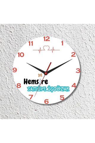 Annelere Özel Tasarımlı Duvar Cam Saati Beyaz