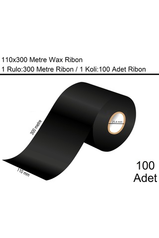110x300 Wax Ribon En:110 Mm Boy:300 Metre 100 Adet 100