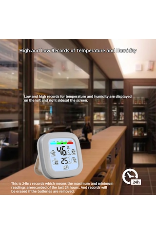 Lemestar Dijital Isı Ve Nem Ölçer Fj737 - Pil Yok - 0-50 C Aralığı - 0.5 F Doğruluk - 20-95% Rh Ölçümü