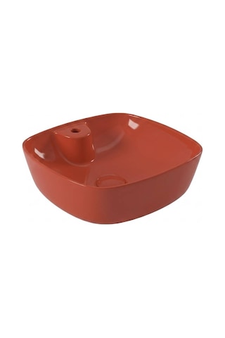 Serel - Batarya Banklı Çanak Lavabo 46x46 Cm Kırmızı - 3016txl530h Diğer