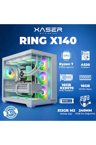 Xaser Ring X140 R-7 5700x 16 GB  512 GB M.2 Nvme  SSD 16 GB RX9070 Free Dos Masaüstü Oyuncu Bilgisayarı