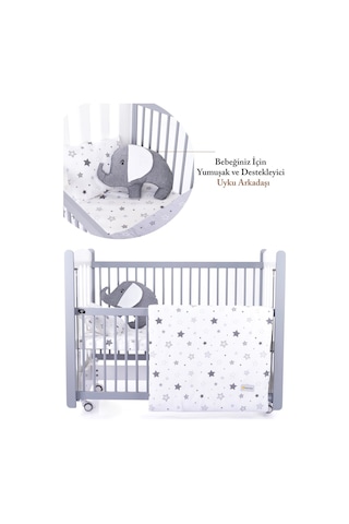 Kinder Baby Little One 5'li Oyun Parkı Uyku Seti Gri Yıldız
