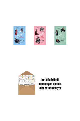 Üç Silahşörler 4 - Louise De La Valliere + Üç Silahşörler 3 - Bragelonne Vikontu Ciltli + Üç Silahşörler Yirmi Yıl Sonra Ciltli + Okuma Sticker'ları