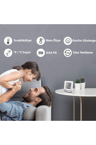 ThermoPro TP49W Mini İç Mekan Dijital Sıcaklık ve Nem Ölçer Termometre - T08648