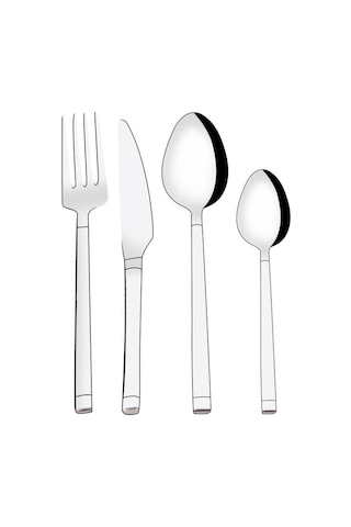 Serenk Barselona Çelik Çatal Kaşık Bıçak Takımı 24 Parça Gümüş