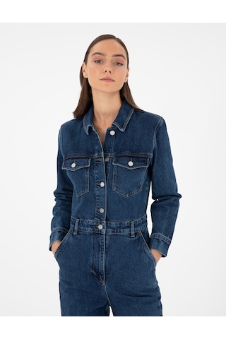 Pierre Cardin Kadın Mavi Tulum Jean 50293814-vr036