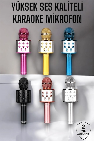 Hubrendy Tekno Kablosuz Bluetooth Karaoke Mikrofon Usb Ve Aux Girişli, Yüksek Ses Kalitesi