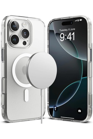 Apple Uyumlu iPhone 16 Pro Kılıf Magsafe Şarj Özellikli Pc Şeffaf Kapak