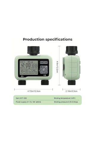 Maxaccess 1 Adet Eshico Super Zamanlama Sistemi 2 Çıkışlı Type A Su Zamanlayıcı Hassas Sulama Dış Mekan Otomatik Sulama Tam Ayarlanabilir Program 11.99cm X 12.29cm X 5.51cm