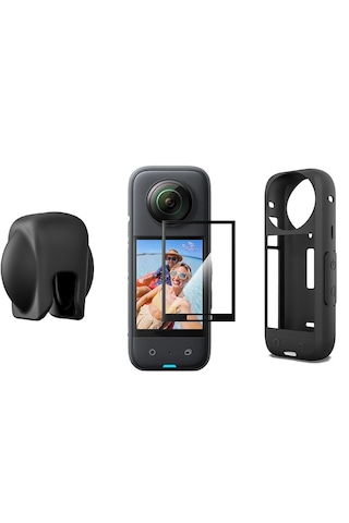 Teknoroket Insta360 X4 Silikon Kılıf , Lens Cap , Ekran Koruyucu