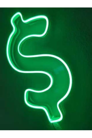 Dolar Neon Led Dekoratif Duvar Yazısı