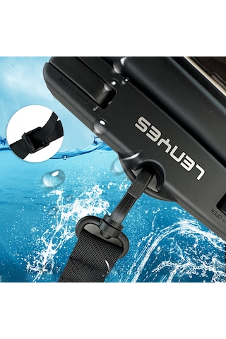 Universal Su Geçirmez Kılıf Lenyes Wb2002 Ip68 Sertifikalı Bıyun Askılı Max 6.7 İnç Siyah