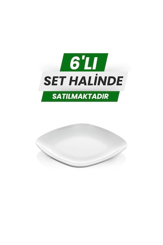 Alezy 592 Göreme Melamin Termostar Kare Servis Tabak 17 Cm Beyaz