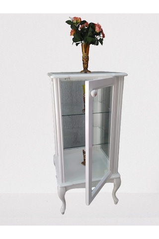 Bengimobilya Gümüşlük Kare Model 98 Cm Parlak Beyaz Boya Kayın Lükens Aslan Ay