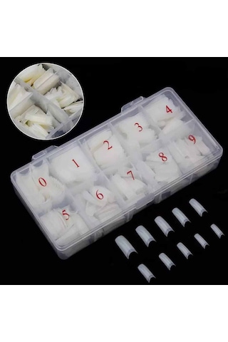 ADANİL 500'LÜ PROTEZ TIRNAK NUMARALI YARIM AY TİPS KEMİK RENK