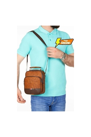 Newish Polo Erkek Omuz Çantası Taba - Erkek Taba