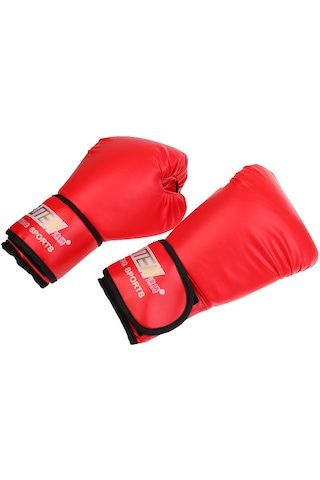 Suntek 1 Çift Pu Deri Boks Eldiveni Mma Muay Thai Kırmızı Kırmızı