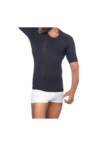 Moon Wear Siyah Mı Emay E1010 Yarım Kol Erkek Korse Atlet Siyah