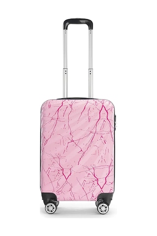 Wexta Wx-300 Baskılı Şeker Pembe Kabin Boy Valiz Pembe