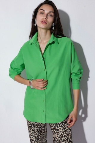 Hiccup Bdart Oversize Uzun Kollu Poplin Gömlek Yeşil 05