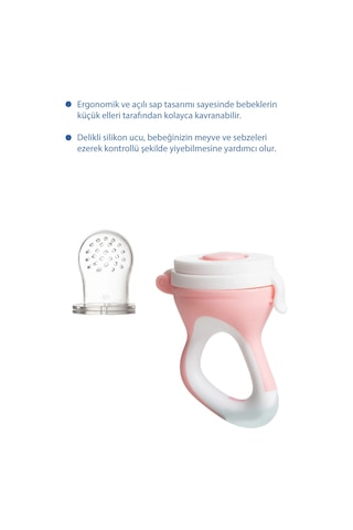 Babyjem Silikon Yumuşak Uçlu Meyve Süzgeçi Sebze Emziği Pembe