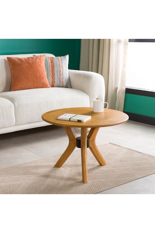 Furnirem Yuvarlak Orta Sehpa 65 Cm Meşe