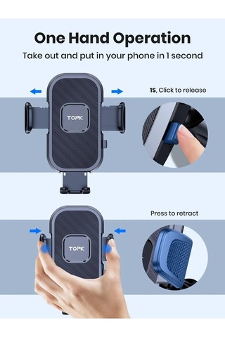 Createtech Topk Araç Telefonu Tutucu Yerçekimi İphone Uyumlu Xiaomi Samsung Araba Cep Için Standı Upgrade For Air Vent Yeni Tasarım