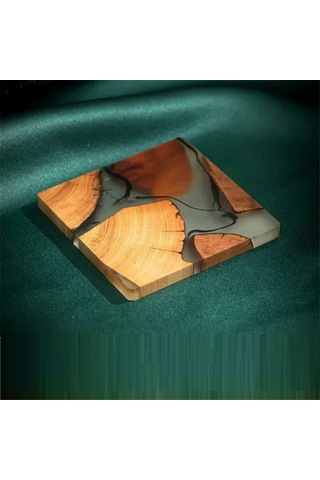 Epoksi Reçineli Ahşap Bardak Altlığı Seti - Tutuculu Modern Bardak Altlıkları Diğer