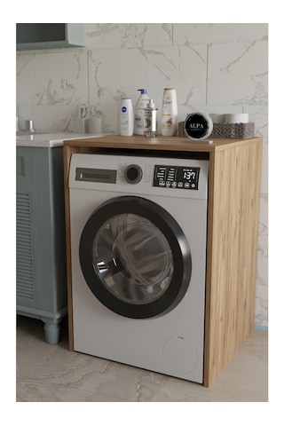 Modern Çamaşır Makinesi Kaplama Dolabı Tezgah Koruyucu Çok Amaçlı Banyo Düzenleyici Atlantik Çam