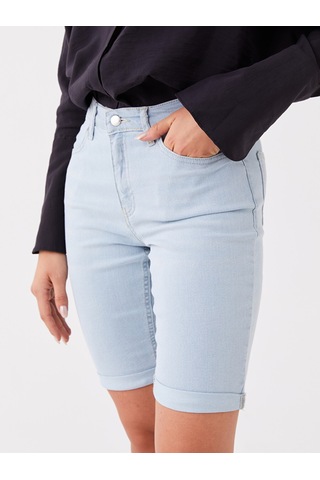 Lcw Jeans İndigo Normal Bel Bermuda Fit Kadın Jean Şort