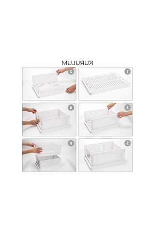 Raylı Elbise Dolap İçi Organizer, 3'lü Set İle Üst Üste Dizilebilir Tasarım Açık Bej