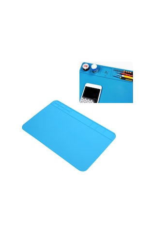 Konesam Elektronik Tamir Isı Dayanıklı Silikon Mat - 30x20cm, Telefon Bilgisayar Tamir Aleti, Yüksek Sicaklıkta Kullanıma Uygun, Antrenli Arka Yüzey
