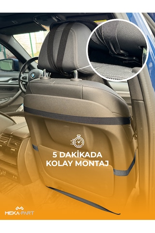 Meka Part Oto Koltuk Koruyucu Kılıf Füme Universal 2+1 Parça
