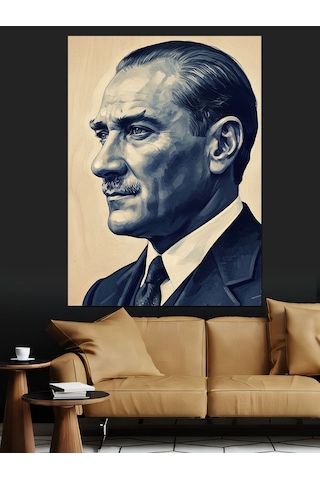 Karizma Tablo Atatürk Portresi Dekoratif Kanvas - Mdf Ahşap Tablo
