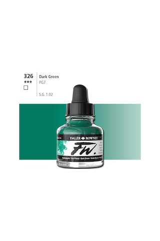 Daler Rowney Fw Ink Akrilik Mürekkep 29.5 Ml Dark Green 326 Diğer