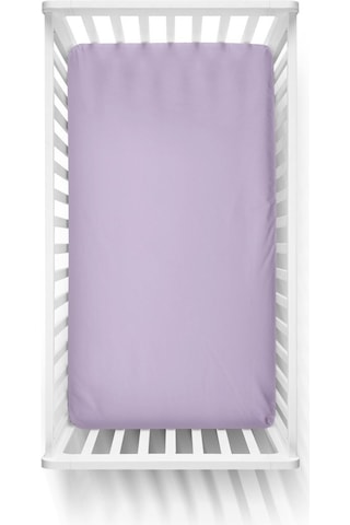 70X140 Penye Lastikli Bebek Çarşafı - Krem Pembe Lila 3'Lü Set