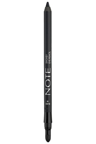 Note Cosmetique Smokey Eye Pencil Waterproof Aplikatörlü Suya Dayanıklı Göz Kalemi - 01 Black - Siyah