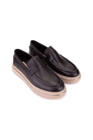 Tamer Tanca Erkek Hakiki Deri Kahverengi Loafer Ayakkabı 870 600 Erk Ayk Sk26-27 Kahve Dr
