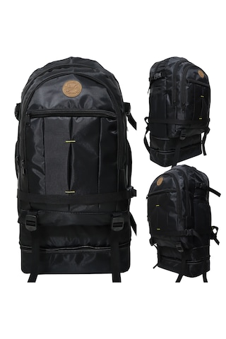 Season Mountaıner 90 Litre Körüklü Dağcı Unisex Sırt Çantası Büyük Hacimli Kamp & Outdoor Çanta Siyah