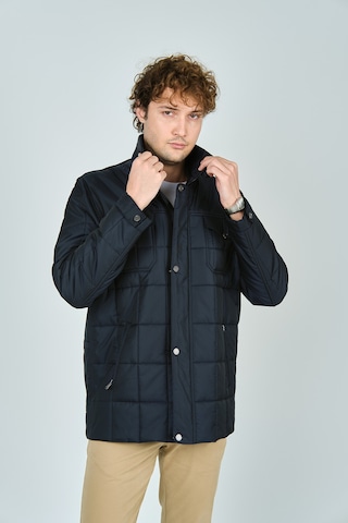 Lucas Erkek Dik Yaka Cep Detaylı Uzun Kapitone Kaban 4775 Lacivert Lacivert